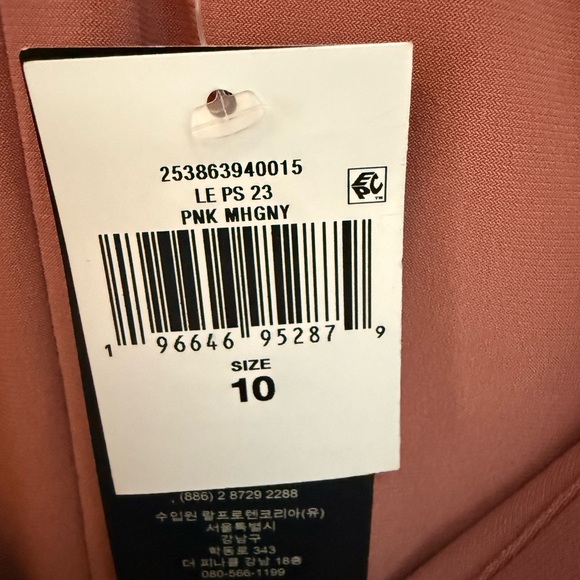 Ralph Lauren Jersey off the Shoulder dress, Mahogany Pink, Size 10 - Picture 7 of 7